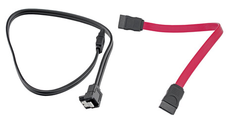 Serial ATA data cables isolated on white