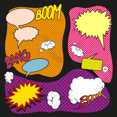 Comic book speech bubbles background, vector illustration