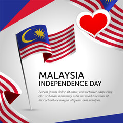 Anniversary Independence Day Malaysia. Banner, Greeting card, Flyer design. Poster Template Design