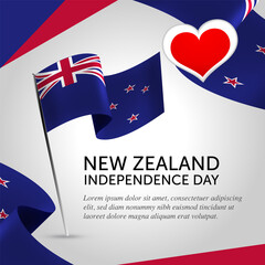 Obraz na płótnie Canvas New Zealand Independence Day Celebration. Banner, Greeting card, Flyer design. Poster Template Design