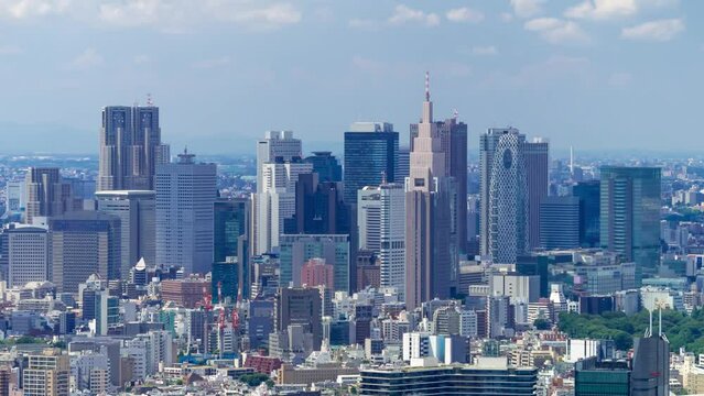 東京　高層ビル群　タイムラプス