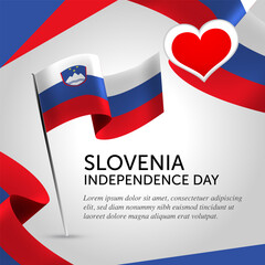 Slovenian Independence Day Celebration. Banner, Greeting card, Flyer design. Poster Template Design