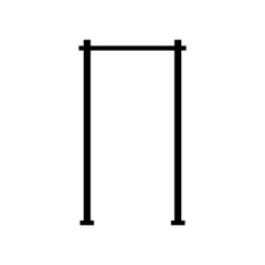 Horizontal bar icon. Horizontal or high bar for pull-ups, chin-ups and gymnastic exercises. Vector Illustration