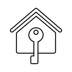 Turnkey house line icon. House or home ready for moving in. Vector Illustration