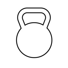 Kettlebell line icon. Kettlebell or gym training weight of ball shape. Vector Illustration