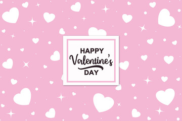 Happy Valentine's day card with hearts pattern design.