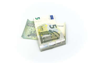 Euro banknotes and coins.