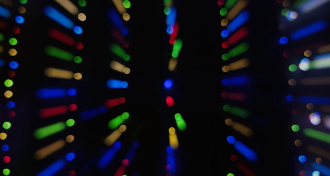 Abstract bokeh background. Christmas and New Year feast bokeh background with copyspace. Festive lights bokeh background. Glitter vintage lights background with lights defocused