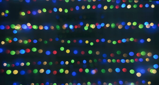 Abstract bokeh background. Christmas and New Year feast bokeh background with copyspace. Festive lights bokeh background. Glitter vintage lights background with lights defocused