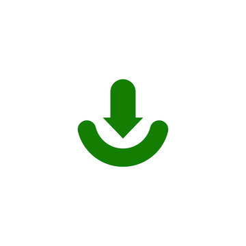 Green download button. Download button vector