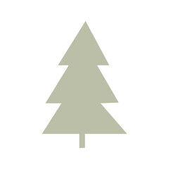 Simple hygge Christmas tree, flat vector illustration isolated on white background. Simple nature plant in scandinavian style.