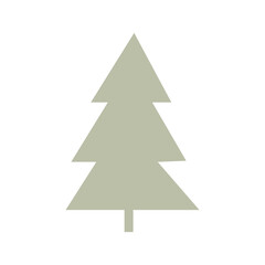 Fototapeta premium Simple hygge Christmas tree, flat vector illustration isolated on white background. Simple nature plant in scandinavian style.