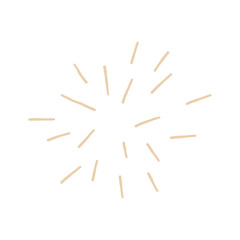 Firework sparkles with texture, flat vector illustration isolated on white background. Hand drawn celebration element. Concept of New years or birthday party.