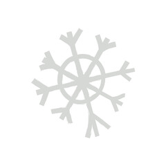 Cute textured snowflake, flat vector illustration isolated on white background. Cold winter weather concept. Hand drawn snowflake, nature and snowstorm.