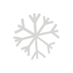 Hand drawn snowflake in simple nordic style, flat vector illustration isolated on white background. Cold winter weather concept.