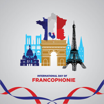 International Day of Francophonie. March 20. Holiday concept. Template for background, banner, card, poster.