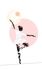 Minimalist ballerina dancing. Modern silhouette art © Nig3la