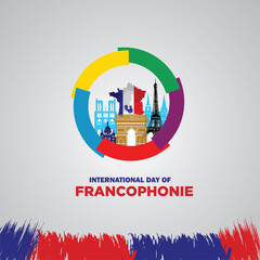 International Day of Francophonie. March 20. Holiday concept. Template for background, banner, card, poster
