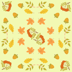 Vector elegant orange yellow autumn seamless background.