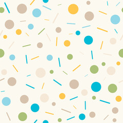 Vector abstract seamless pattern with circles and lines.