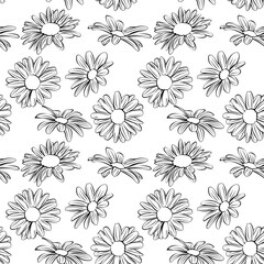 A set of seamless patterns with daisies, 1000x1000, vector graphics.