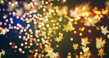 Bulbs lights background:blur of Christmas wallpaper decorations concept.holiday festival...