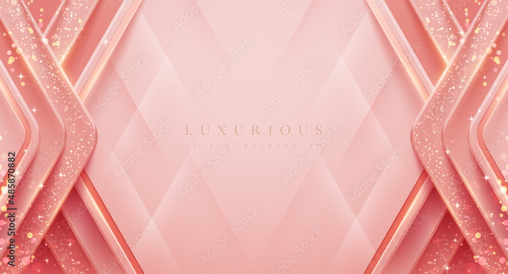 Poster Abstract soft pink background. Abstract 3D background with random shape layers.