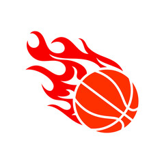 Flaming Basketball Logo can be use for icon, sign, logo and etc