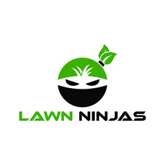 Lawn Ninjas Logo can be use for icon, sign, logo and etc