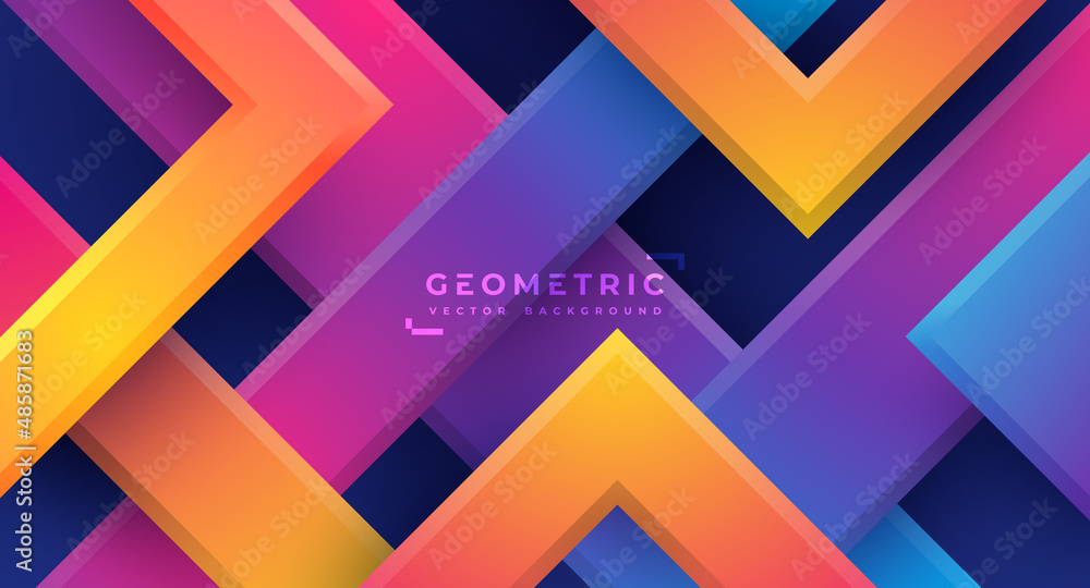 Poster geometry background with 3d style. abstract background with colorful gradient color.