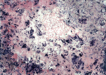 Abstract purple, violet, pink and white color background. Marble texture like a stone. Liquid acrylic paint on water
