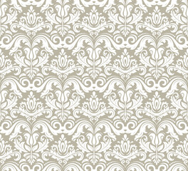 Classic seamless pattern. Damask orient white ornament. Classic vintage background. Orient white ornament for fabric, wallpaper and packaging