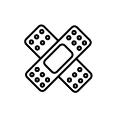 Adhesive plaster line icon, vector outline logo isolated on white background