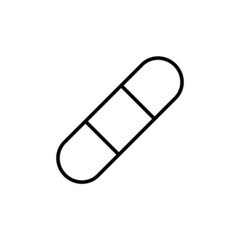 Adhesive plaster line icon, vector outline logo isolated on white background