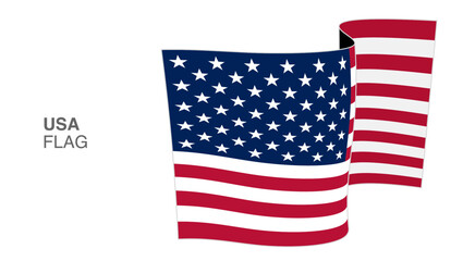 United States Flag Waving Wind vectors_10