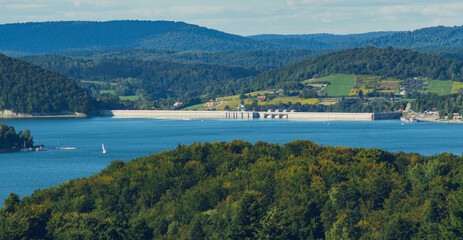 Fototapeta na wymiar Viewpoint on the Solina dam - Bieszczady Mountains