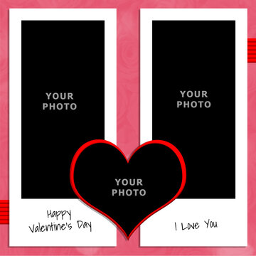 Happy Valentine's Day photo frame to insert a photo with a heart 