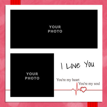 Happy Valentine's Day photo frame to insert a photo with a heart 