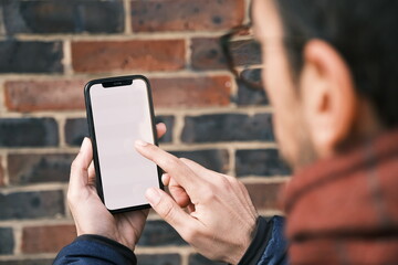 a person using smartphone detail
