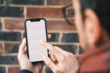 person using smartphone