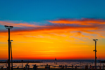 The sunset on the Mediterranean Sea