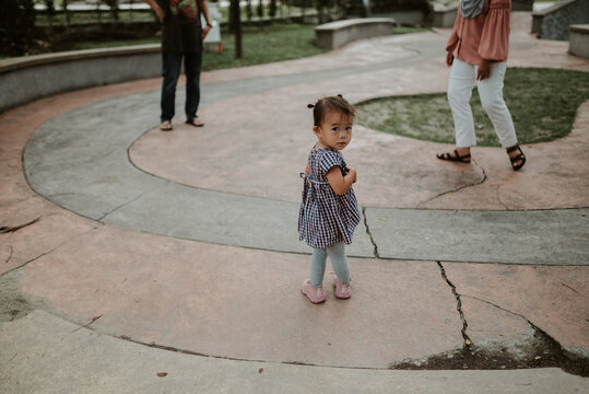 Girl plying outdoor in the park