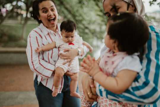 Mothers with baby in the park