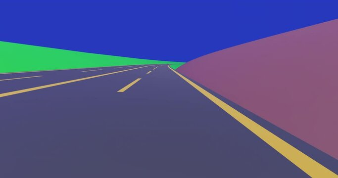 street driving simulation animation - GPS low poly style