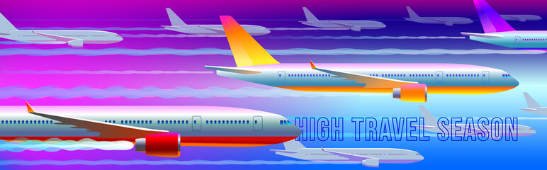 Fototapeta premium several planes flying next to each other
