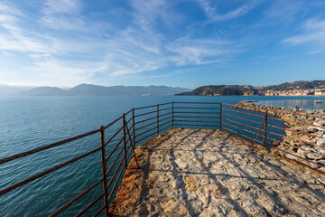 The Gulf of La Spezia seen from Lerici, Liguria, Italy - 485876657