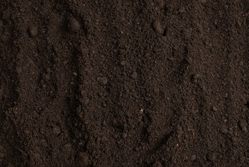 Black land for plant background. Top view.
