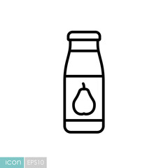 Bottle of pear juice vector icon