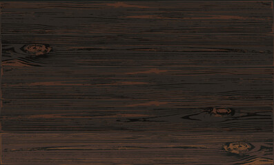 Vector dark wood background surface with wooden realistic texture 