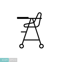 Baby chair vector isolated icon